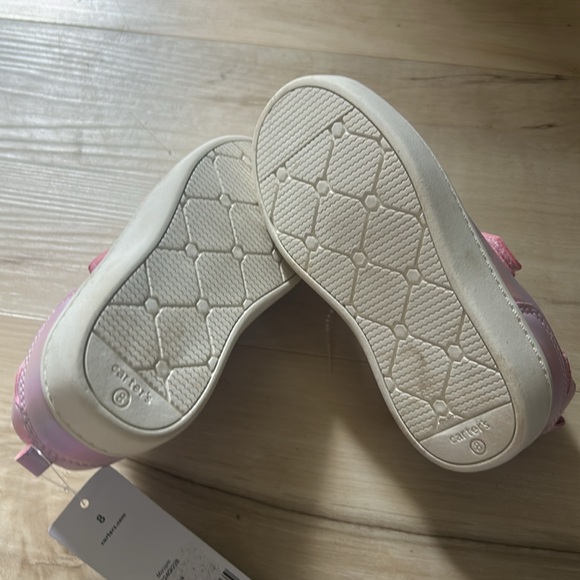 Carter's Pink Velcro Sneakers with White Soles (Dea) - Picture 5 of 6